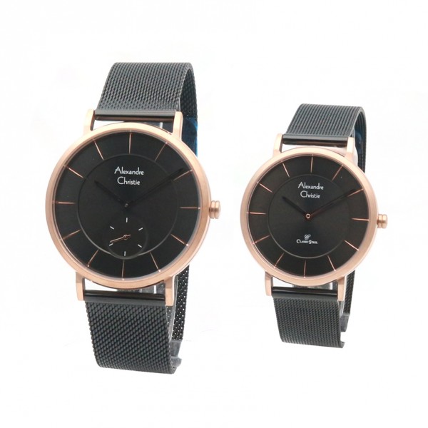 Alexandre Christie AC 8586 Rosegold Black Couple